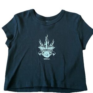 brandy melville "rotten youth nashville" graphic crop tee one size 100% cotton